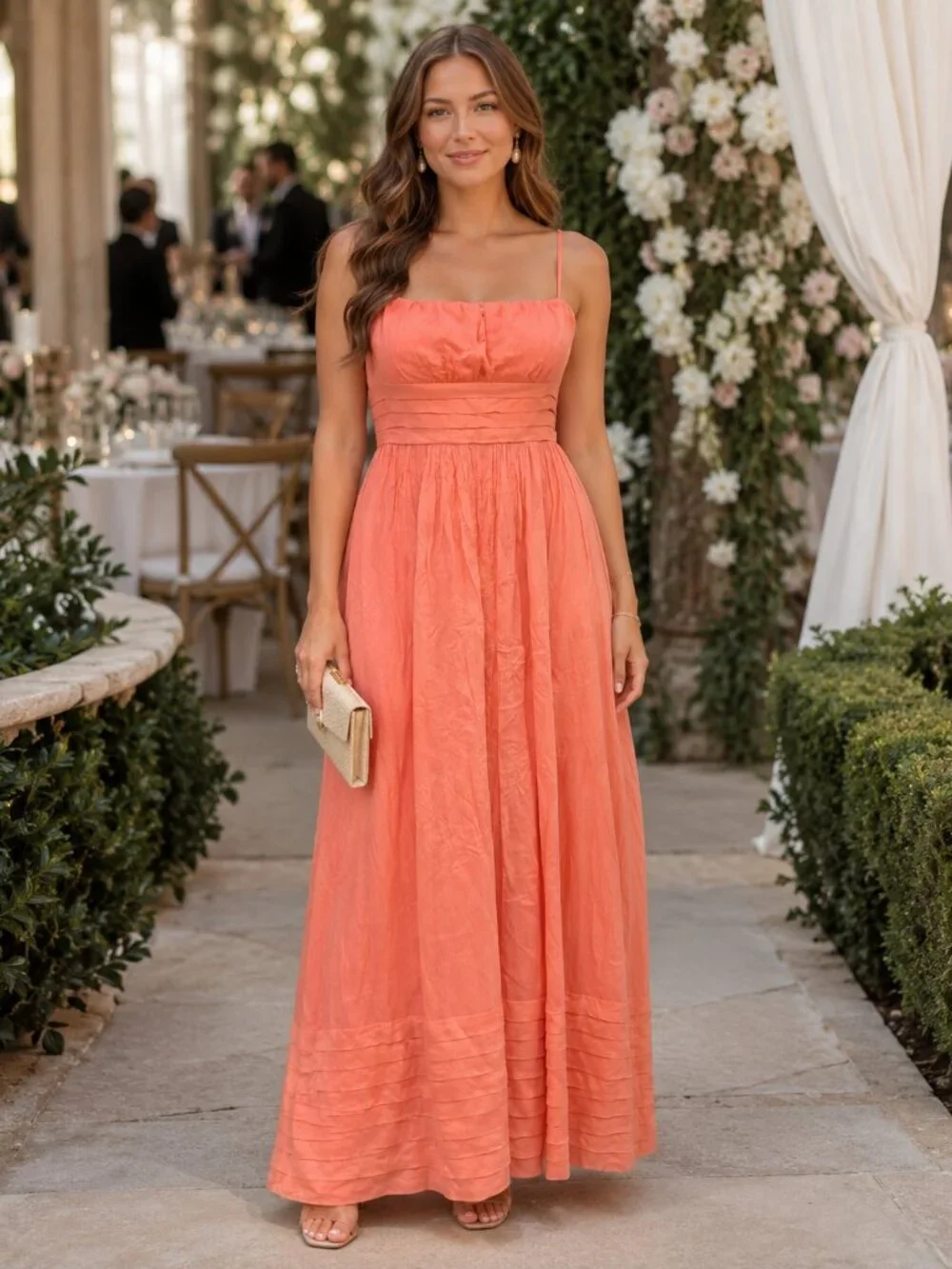 NWT J.Crew Coral Silk Strapless Maxi Dress Size 6P